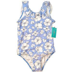 KIDS GIRLS Light Blue & White Floral One Piece Swimming Suit – Girls 5